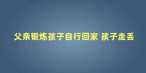 父亲锻炼孩子自行回家 孩子走丢